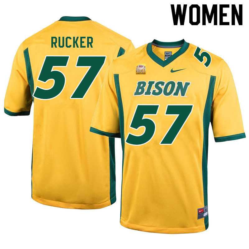 Women #57 Braden Rucker North Dakota State Bison College Football Jerseys Sale-Yellow - Click Image to Close